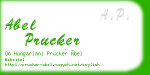 abel prucker business card
